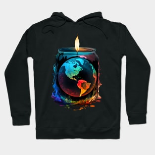 Illuminate Earth: A Candle for Change Hoodie